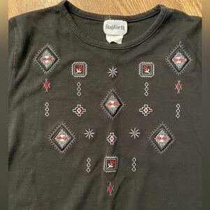 Vintage black sweatshirt with southwest embroidered design